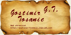 Gostimir Tošanić vizit kartica